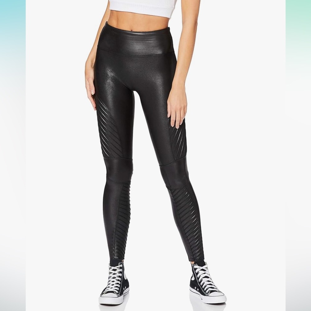 SPANX Iconic Faux Leather Moto Leggings